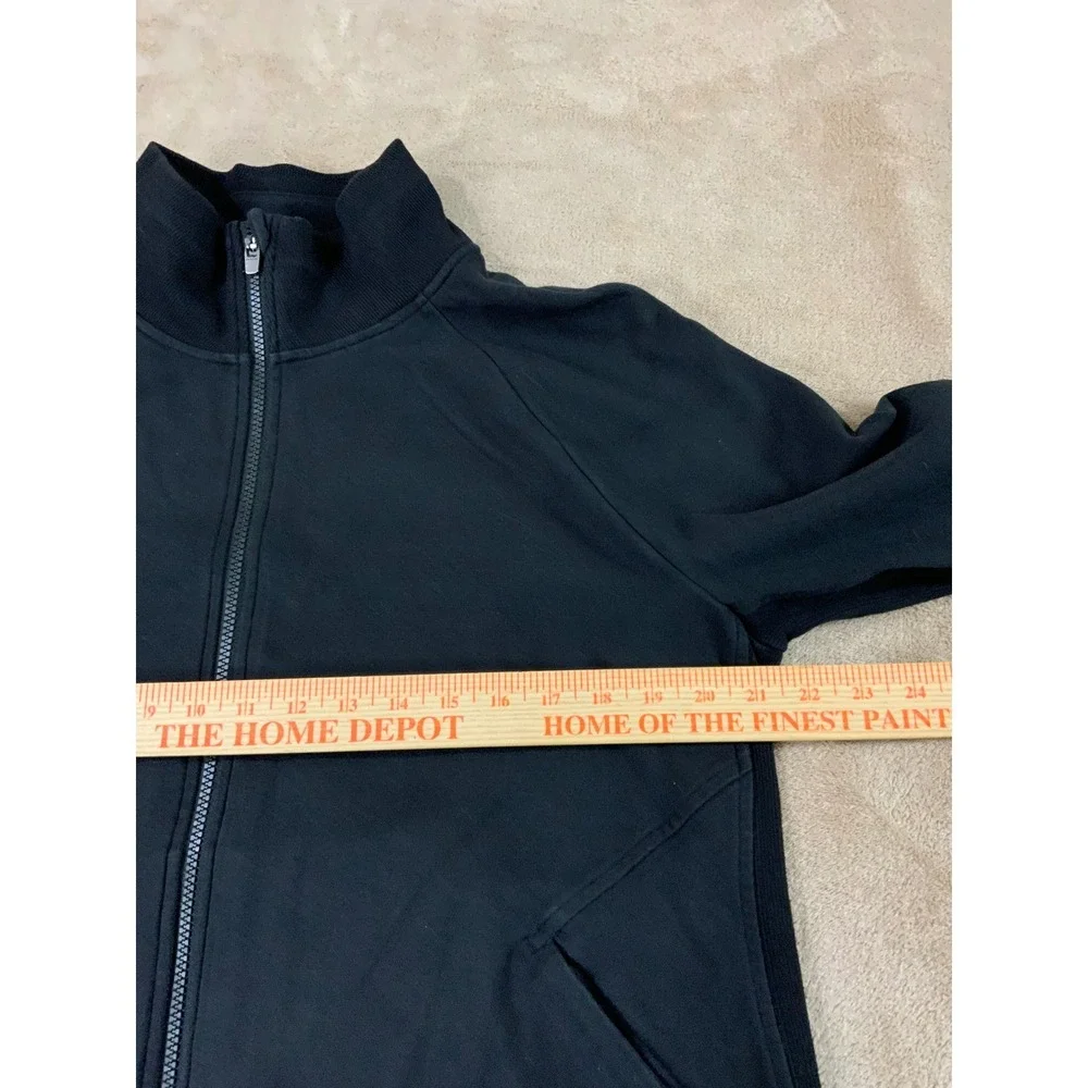 Athleta Ribbed Full Zip Jacket Womens Plus size 1X Black Stretch gym workout EUC